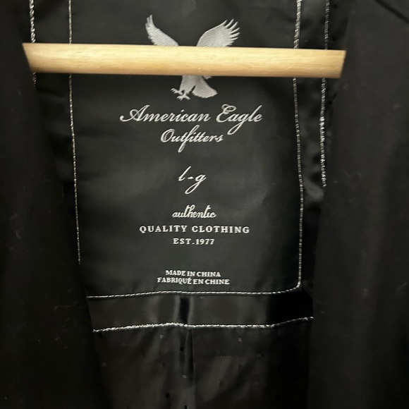 Y2K American Eagle Outfitters Large Double Breasted Black Blazer - Picture 2 of 5